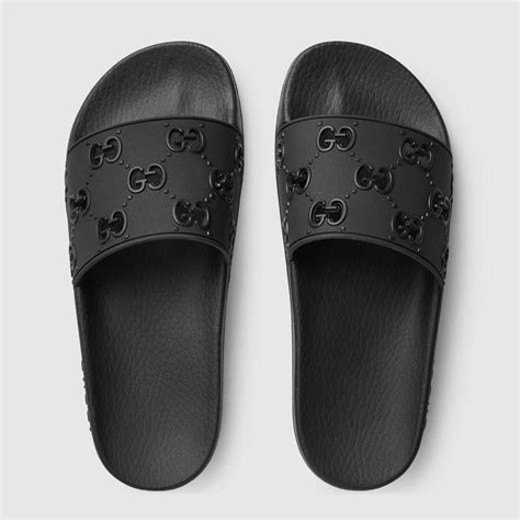 womens gucci black slides|gucci slides women's selfridges.